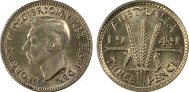 1949(m) 3D KM-44  Ag MS63