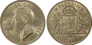 1952(m) Florin KM-48  Ag MS62