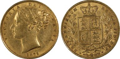 1872-M Sov S-3854 Shield AU55