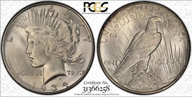 1934-D $1 MS62