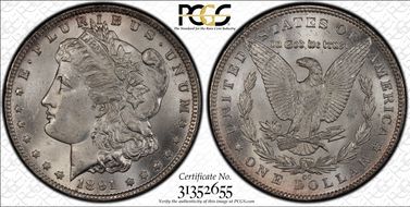 1891-CC $1 VAM 3, Spitting Eagle MS64