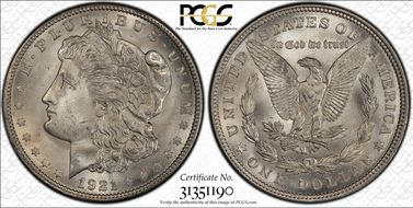 1921 $1 Morgan MS65