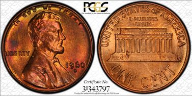 1960-D 1C Small Date MS64RB