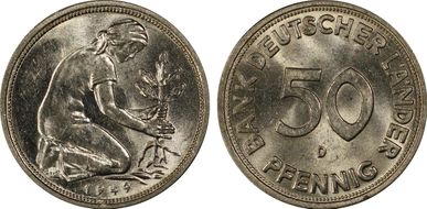 1949-D 50 Pfg J-379 MS63