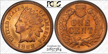 1888 1C MS65RD