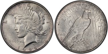 1922-D $1 VAM 4 Doubled Motto MS62