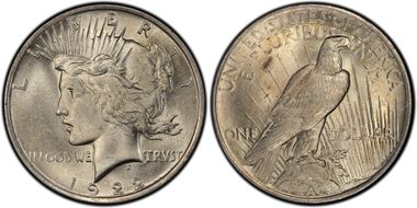 1922 $1 VAM 6, Doubled Leaves MS63