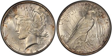 1922-D $1 VAM 3, Doubled Leaves MS62