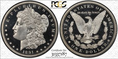 1891 $1 PR66DCAM