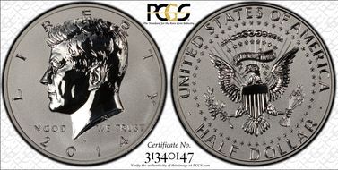 2014-W 50C Reverse Proof 50th Anniversary Set First Strike PR70