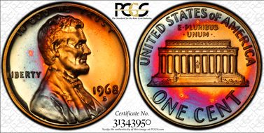 1968-S 1C PR67RB