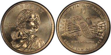 2010-P $1 Weak Edge Lettering Native American - Position A MS67