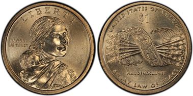 2010-P $1 Weak Edge Lettering Native American - Position A MS67