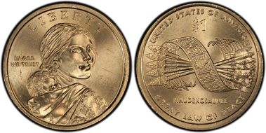 2010-D $1 Weak Edge Lettering Native American - Position A MS65