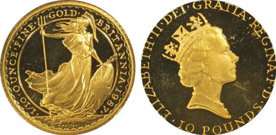 1987 £10 Britannia S-BN1 Au PR66DCAM