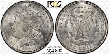 1921 $1 Morgan MS66