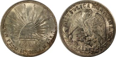 1898-Mo AM Peso Restrike KM-409.2 MS63