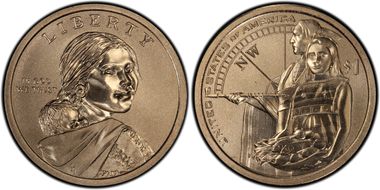 2014-D $1 Native American Enhanced Coin & Currency Set-Position B 1st Strike SP69