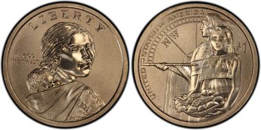 2014-D $1 Native American Enhanced Coin & Currency Set-Position B 1st Strike SP67