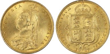 1887 1/2 Sov S-3869 Normal JEB MS65