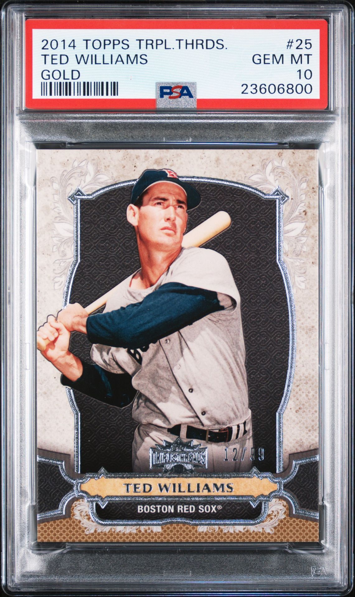 2014 Topps TOPPS TRIPLE THREADS GOLD #25 Ted Williams front