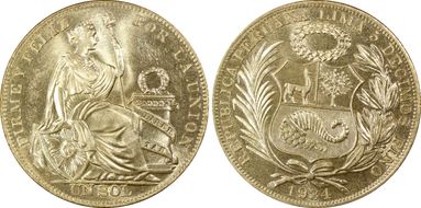 1934 Sol KM-218.2  Ag MS62