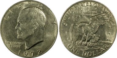 1972 $1 Type 3 AU58