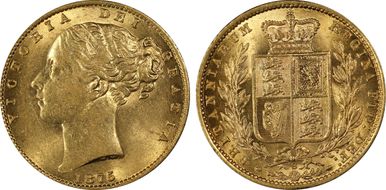 1875-S Sov S-3855 Shield AU58