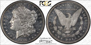 1896 $1 MS63+ DMPL