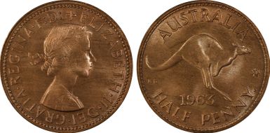 1963 Y. (p) 1/2D MS65RD