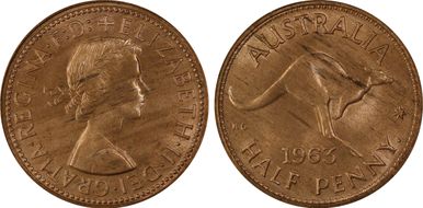 1963 Y. (p) 1/2D MS64RD