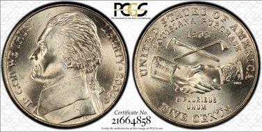 2004-D 5C Peace Medal MS68