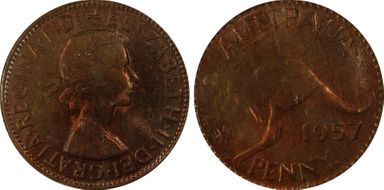 1957 Y. (p) 1D MS63RB