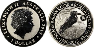 2015-P25 $1 Kookaburra Ag-Goat Privy MS70