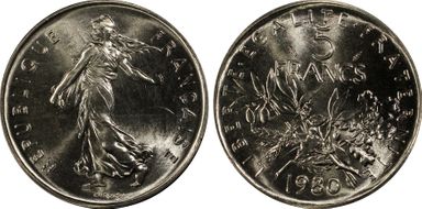 1980 5 Fr Gad-771 MS68