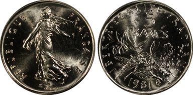 1981 5 Fr Gad-771 MS67