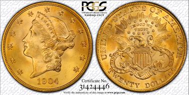 1904 $20 MS66
