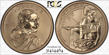 2014-D $1 Native American Enhanced Coin & Currency Set-Position A 1st Strike SP69