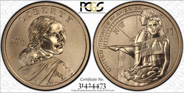 2014-D $1 Native American Enhanced Coin & Currency Set-Position B 1st Strike SP69