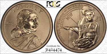 2014-D $1 Native American Enhanced Coin & Currency Set-Position B 1st Strike SP69