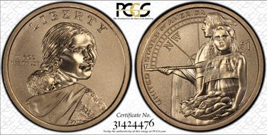 2014-D $1 Native American Enhanced Coin & Currency Set-Position B 1st Strike SP69
