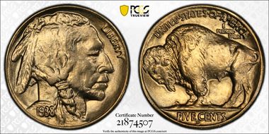 1938-D/D 5C Buffalo MS65