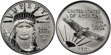 1997 $50 Statue of Liberty MS70