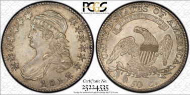 1812/1 50C O-102, Small 8 MS64