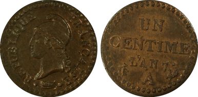 AN 7-A (1798) 1C Gad-76 F-100 MS63BN