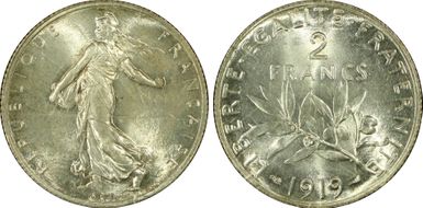 1919 2 Fr Gad-532 F-266 MS66