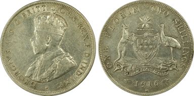 1916-M Florin KM-27  Ag XF45