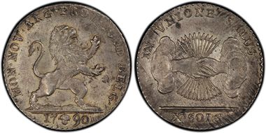 1790 10 Sol KM-46  Ag MS63+