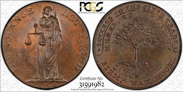 1794 Tk 1/2D DH-5 Herefordshire, Hereford MS64BN