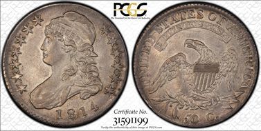 1814 50C Overton 102 AU53